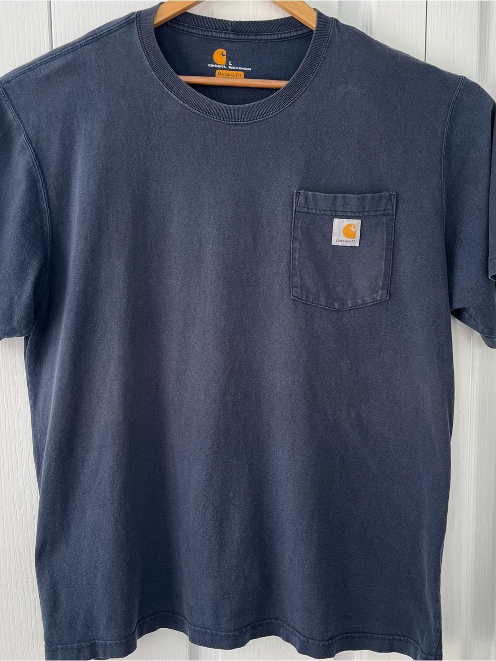Carhartt K87- Mens Original Fit Pocket T-Shirt Faded Navy Blue Large